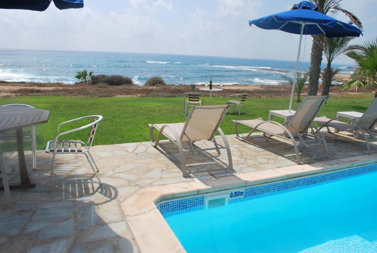 Sea Front Villa, Heated Private Pool, Amazing Location Paphos 323 Kissonerga Eksteriør bilde